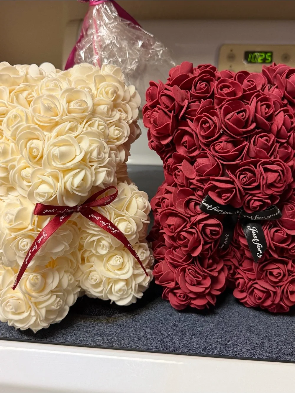 Bundle Artificial Foam Rose Bears and Heart Arrangements